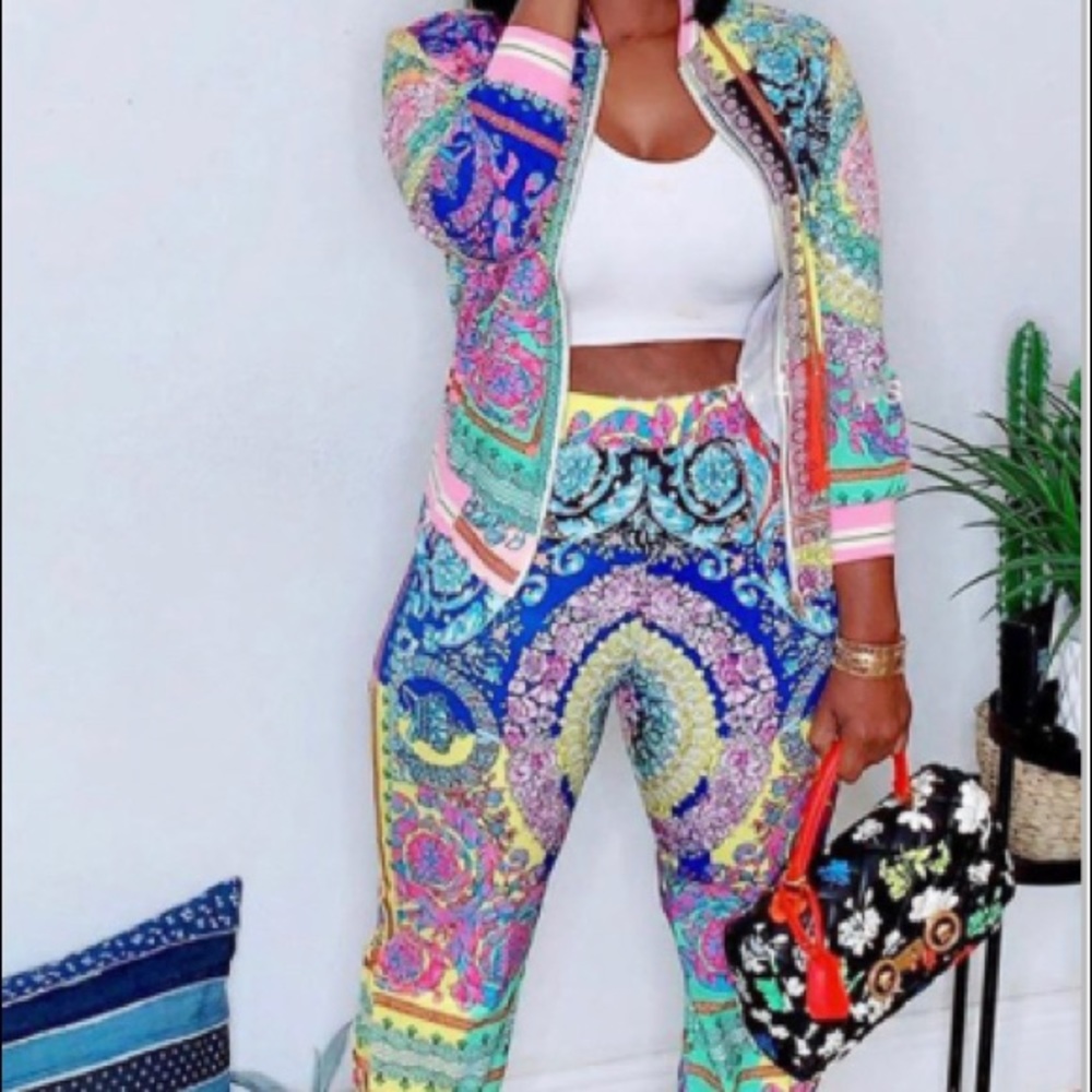 Multicolor Two-piece Pants Set